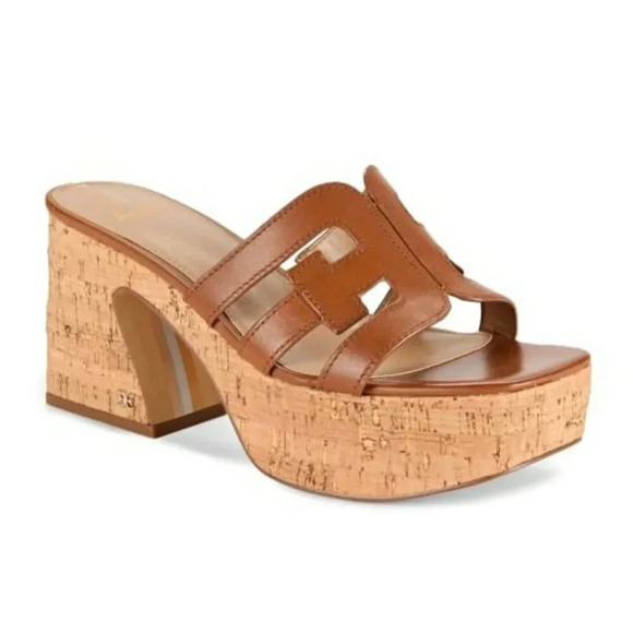 Sam Edelman Shoes - Sam Edelman Women's Dev Leather Cork Platform Sandals Size 9 (MSRP $150)